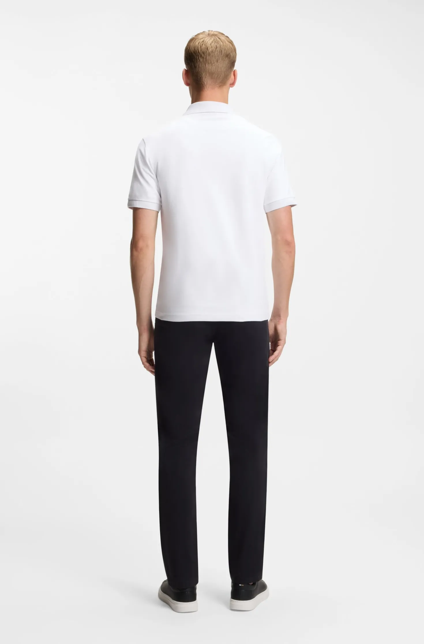 Slim-Fit Polohemd aus Stretch-Baumwolle mit Logo-Aufnäher