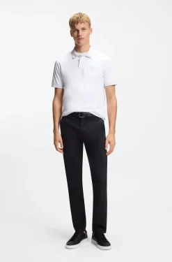 Slim-Fit Polohemd aus Stretch-Baumwolle mit Logo-Aufnäher