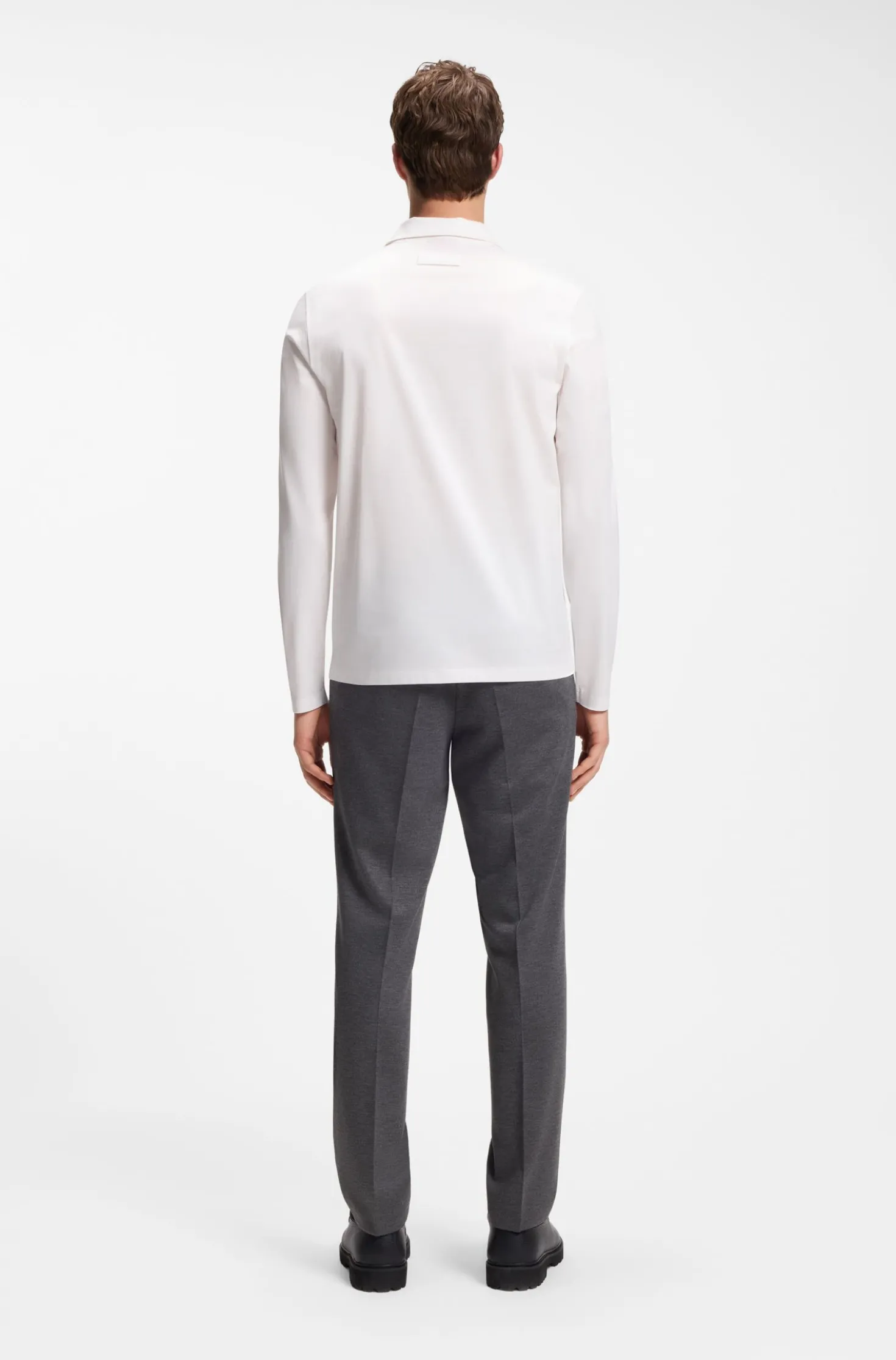 Slim-Fit Poloshirt aus merzerisierter Baumwolle