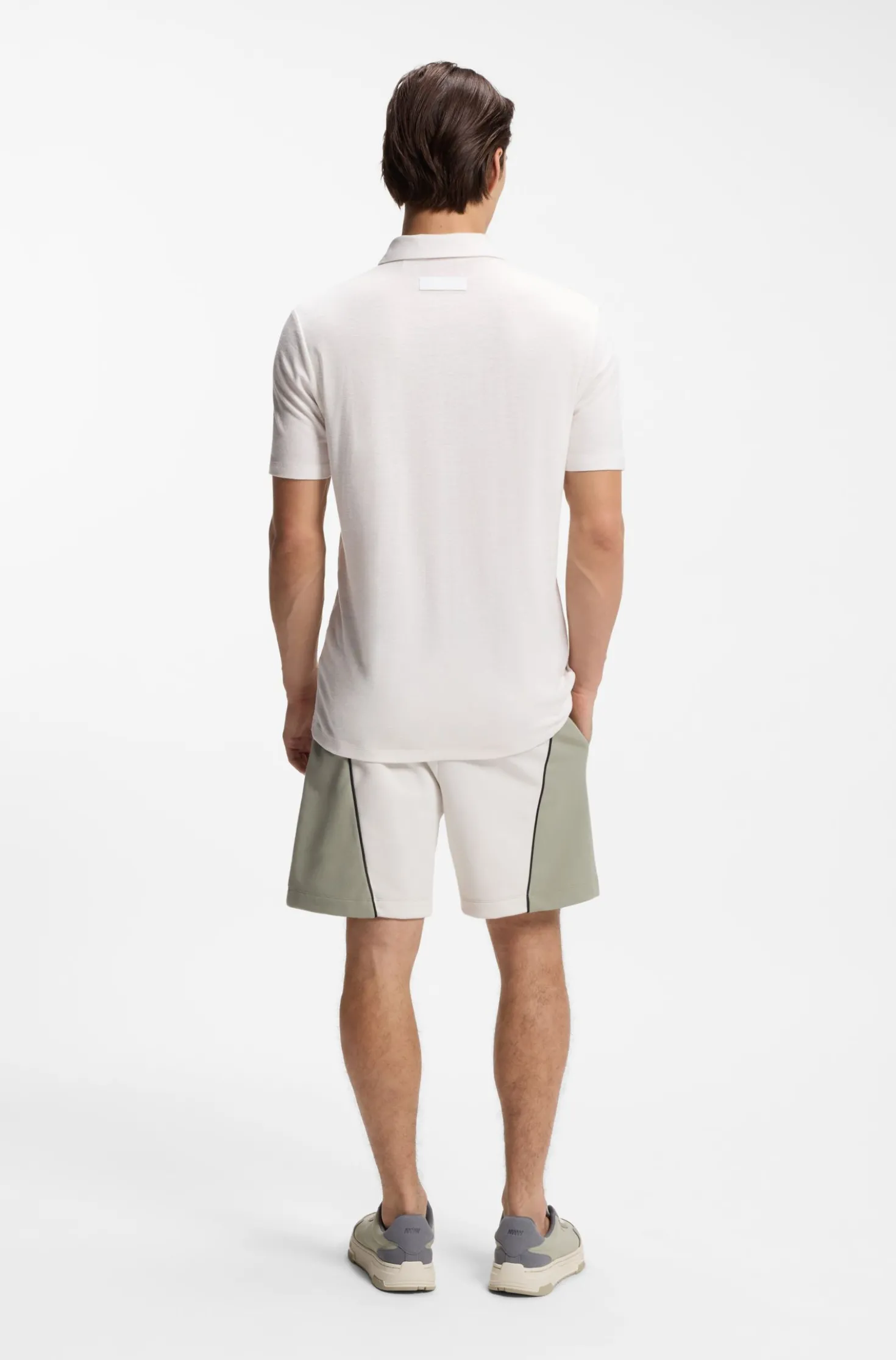 Slim-Fit Poloshirt aus Slub-Interlock
