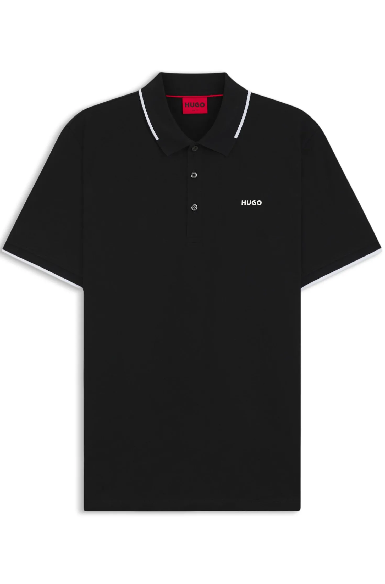 Slim-Fit Poloshirt aus Stretch-Baumwolle mit kontrastfarbenen Details