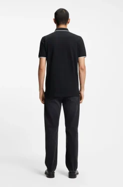Slim-Fit Poloshirt aus Stretch-Baumwolle mit kontrastfarbenen Details