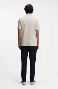 Slim-Fit Poloshirt aus Stretch-Baumwolle mit Reißverschluss