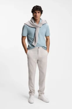 Slim-Fit Poloshirt aus Stretch-Baumwolle mit Reißverschluss