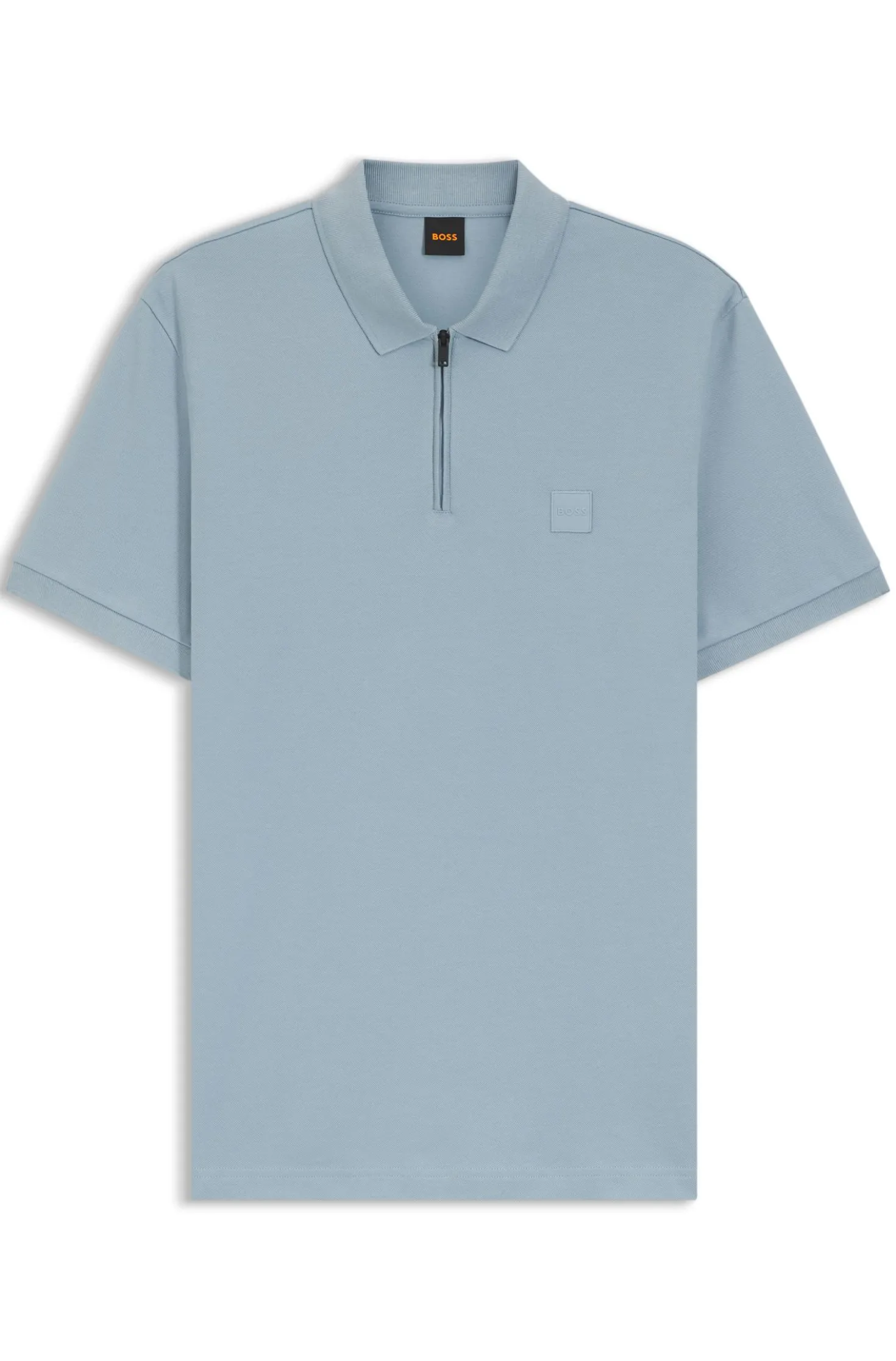 Slim-Fit Poloshirt aus Stretch-Baumwolle mit Reißverschluss