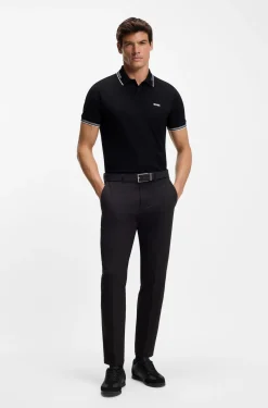 Slim-Fit Poloshirt mit Kontraststreifen-Details