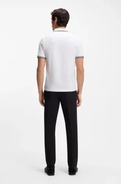 Slim-Fit Poloshirt mit Kontraststreifen-Details