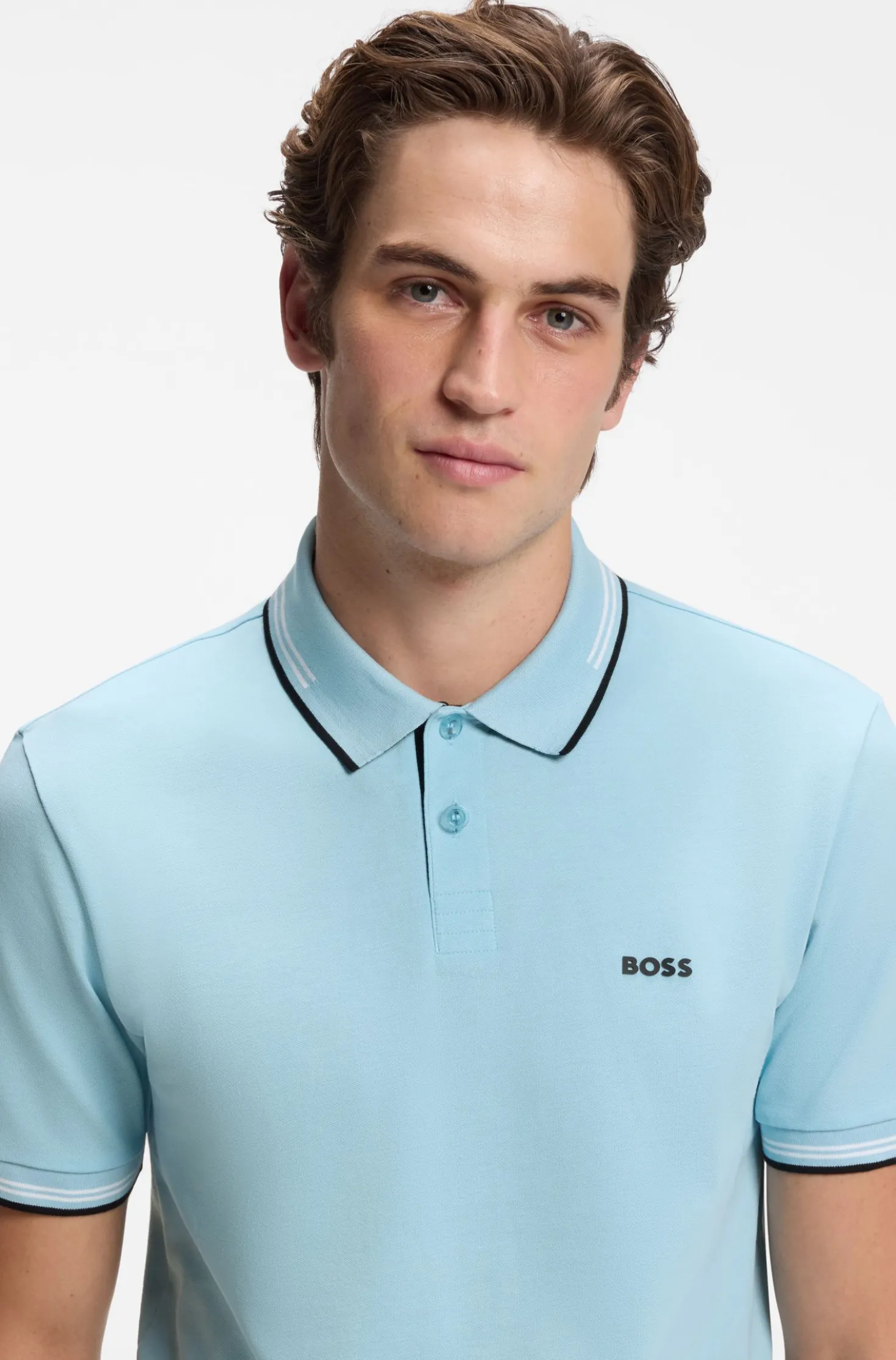 Slim-Fit Poloshirt mit Kontraststreifen-Details