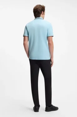 Slim-Fit Poloshirt mit Kontraststreifen-Details