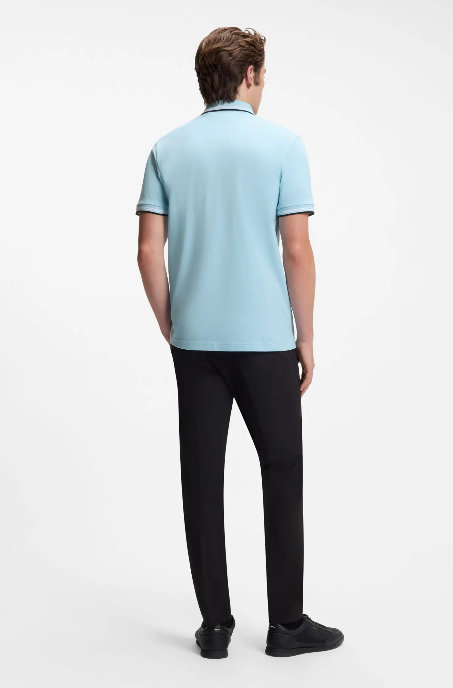 Slim-Fit Poloshirt mit Kontraststreifen-Details