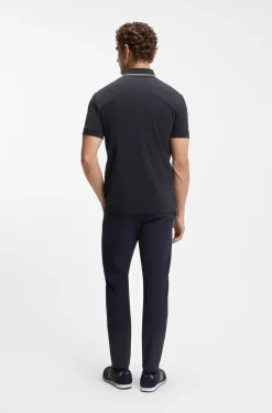 Slim-Fit Poloshirt mit Reißverschlussleiste