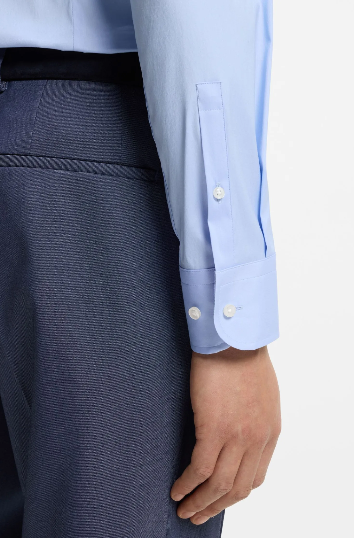 Slim-Fit Popeline-Hemd aus bügelleichtem Baumwoll-Mix