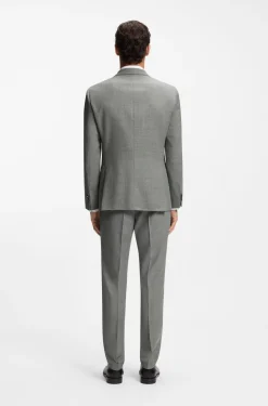 Slim-Fit Sakko aus gemusterter Stretch-Wolle