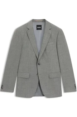Slim-Fit Sakko aus gemusterter Stretch-Wolle