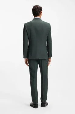 Slim-Fit Sakko aus gemusterter Stretch-Wolle