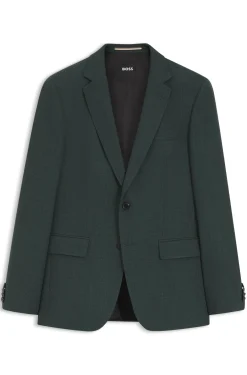 Slim-Fit Sakko aus gemusterter Stretch-Wolle