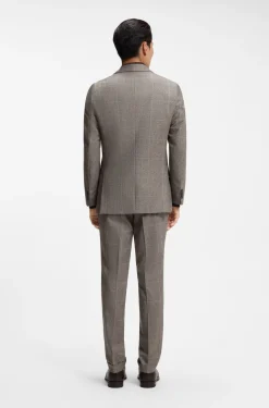 Slim-Fit Sakko aus karierter Schurwolle