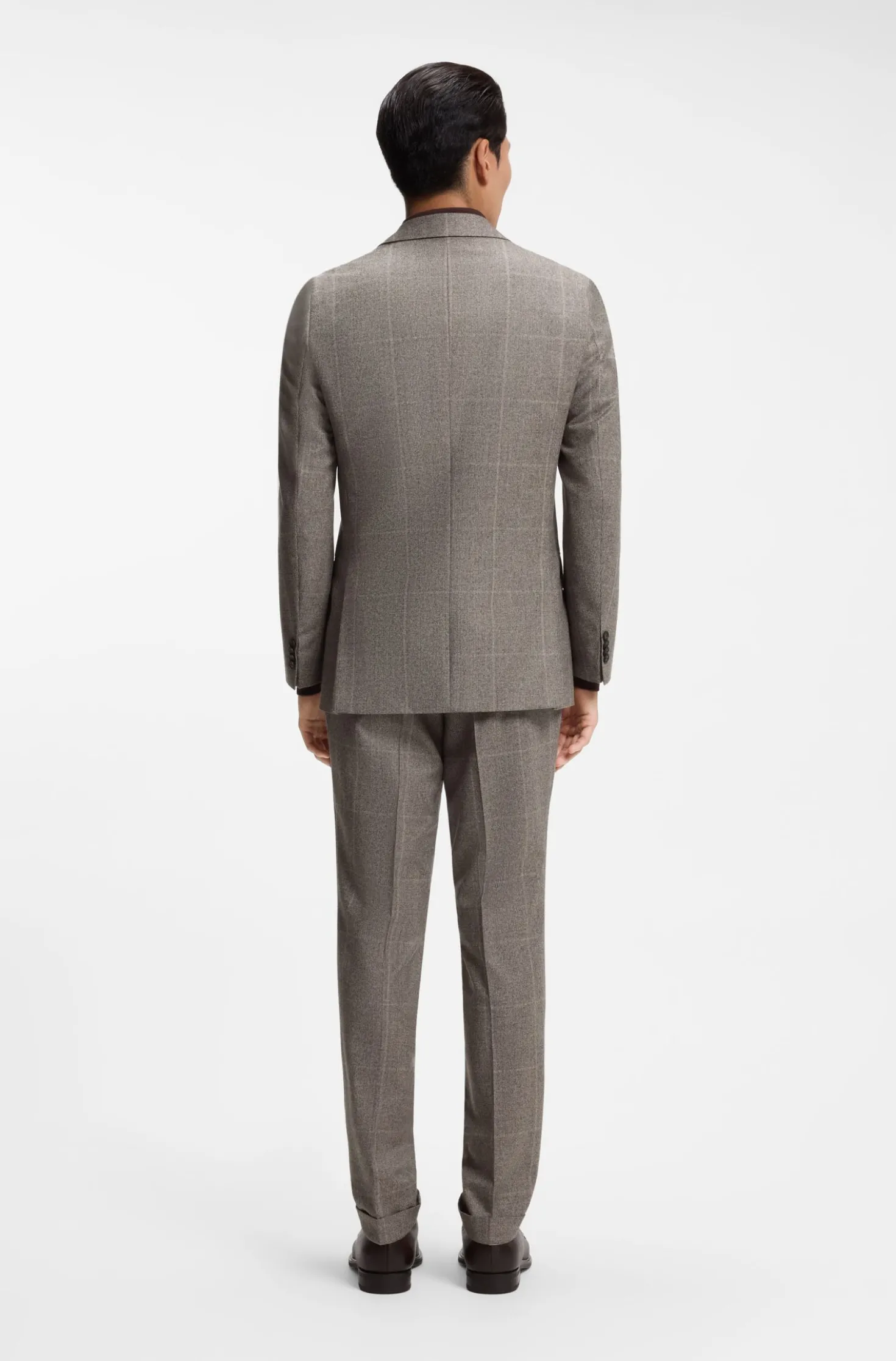 Slim-Fit Sakko aus karierter Schurwolle