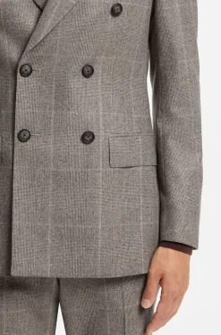 Slim-Fit Sakko aus karierter Schurwolle
