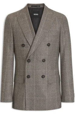 Slim-Fit Sakko aus karierter Schurwolle