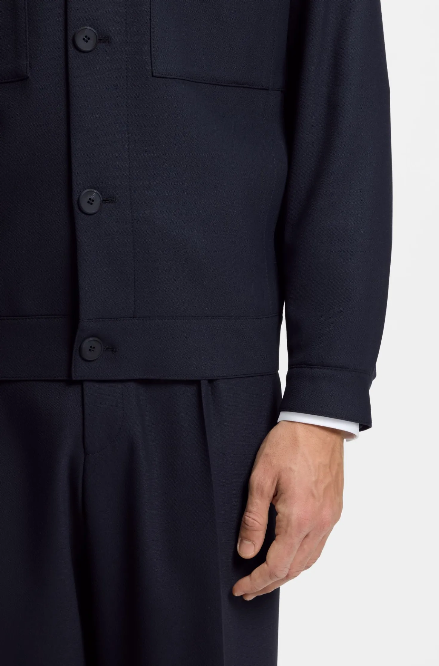Slim-Fit Sakko aus knitterfreiem Twill