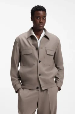 Slim-Fit Sakko aus knitterfreiem Twill