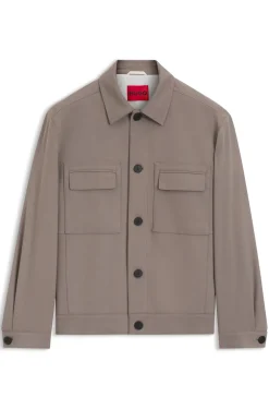 Slim-Fit Sakko aus knitterfreiem Twill