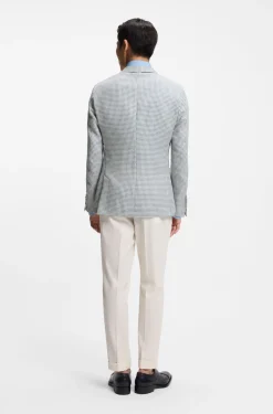 Slim-Fit Sakko aus Leinen-Mix mit Seide und Baumwolle
