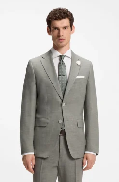 Slim-Fit Sakko aus meliertem Stretch-Gewebe