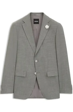 Slim-Fit Sakko aus meliertem Stretch-Gewebe