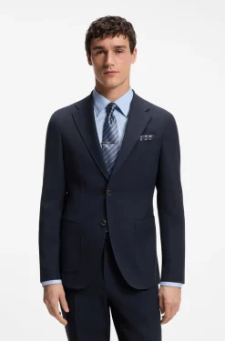 Slim-Fit Sakko aus Schurwoll-Mix mit Seide