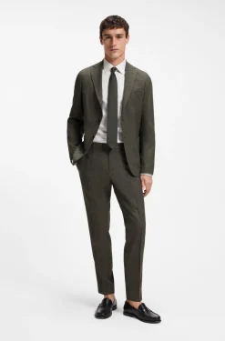 Slim-Fit Sakko aus Schurwoll-Mix mit Leinen