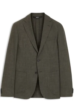 Slim-Fit Sakko aus Schurwoll-Mix mit Leinen