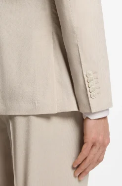 Slim-Fit Sakko aus Woll-Mix mit Seersucker-Struktur