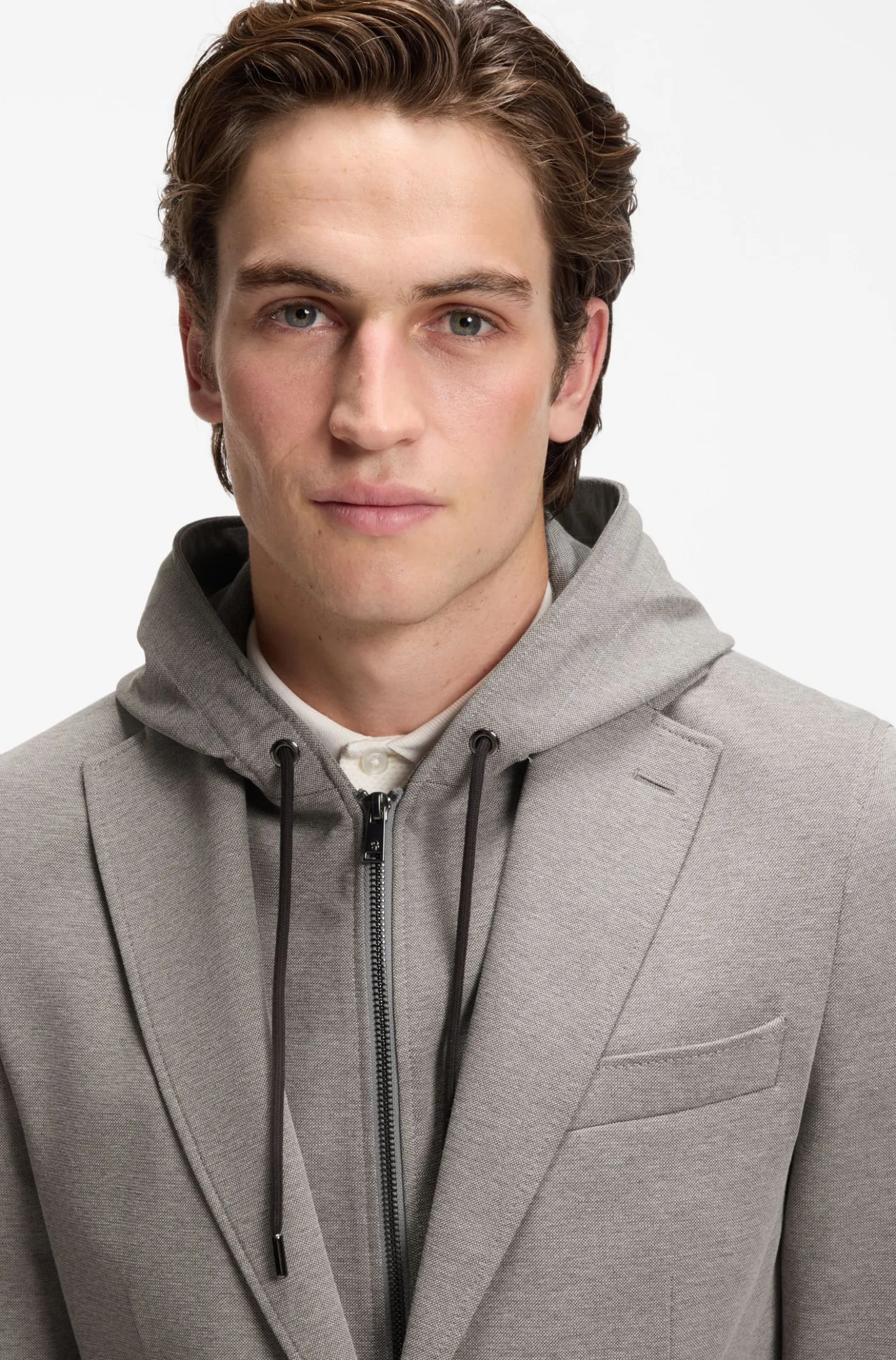 Slim-Fit Sakko mit integriertem Hoodie