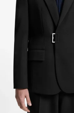 Slim-Fit Sakko mit Metallschließe