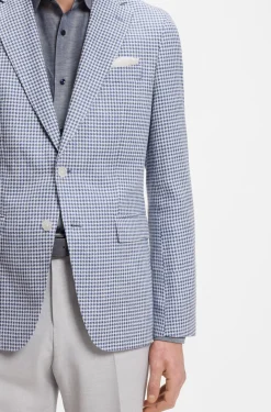 Slim-Fit Sakko mit Pepita-Hahnentritt-Muster