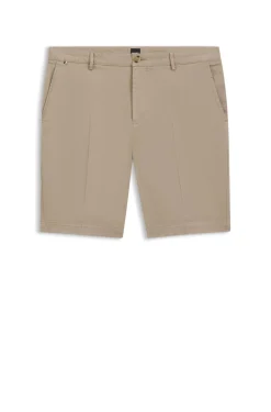 Slim-Fit Shorts aus elastischer Baumwoll-Gabardine