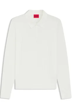 Slim-Fit Strick-Poloshirt mit Logo auf der Rückseite