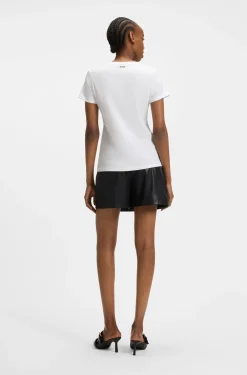 Slim-Fit T-Shirt aus Baumwolle mit umgeschlagenen Ärmeln
