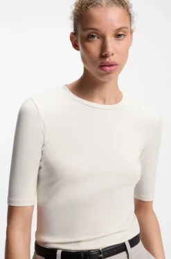 Slim-Fit T-Shirt aus elastischem Baumwoll-Modal-Mix