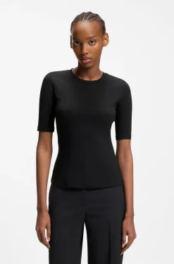 Slim-Fit T-Shirt aus elastischem Baumwoll-Modal-Mix