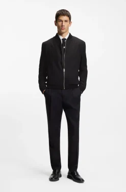 Slim-Fit Twill-Jacke mit Reißverschluss