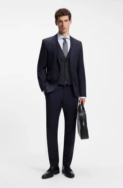 Slim-Fit Weste aus Schurwoll-Serge