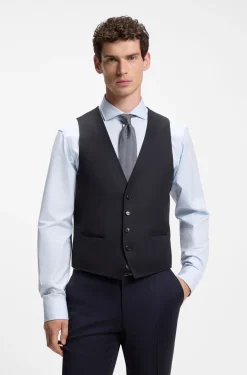 Slim-Fit Weste aus Schurwoll-Serge