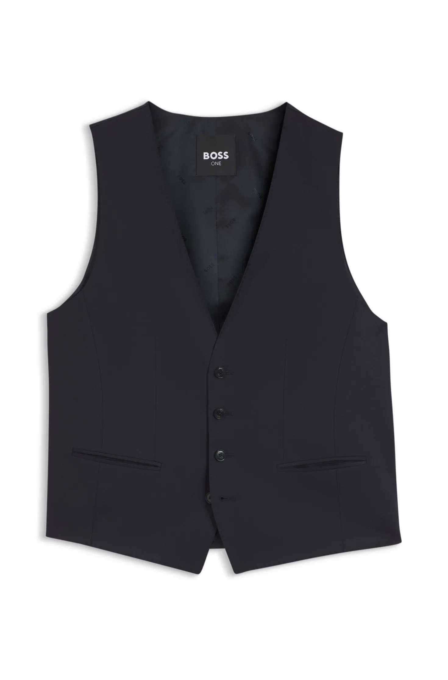 Slim-Fit Weste aus Schurwoll-Serge