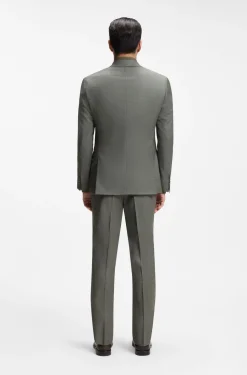 Slim-Fit Zweiteiler aus gemusterter Stretch-Wolle