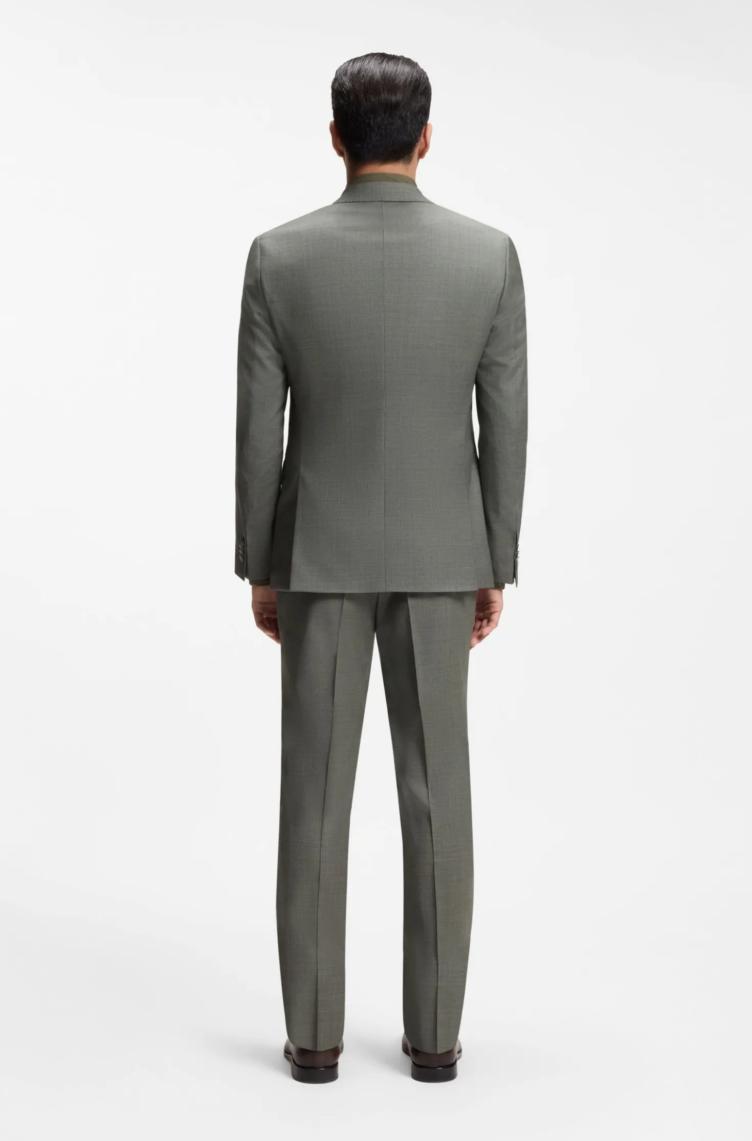 Slim-Fit Zweiteiler aus gemusterter Stretch-Wolle