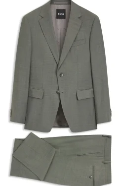 Slim-Fit Zweiteiler aus gemusterter Stretch-Wolle