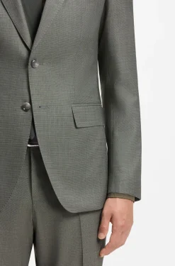 Slim-Fit Zweiteiler aus gemusterter Stretch-Wolle
